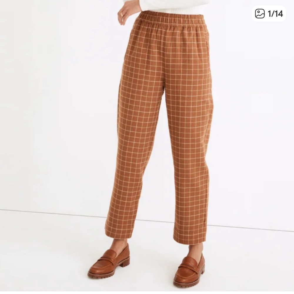 Madewell Men's Tan Windowpane Chinos